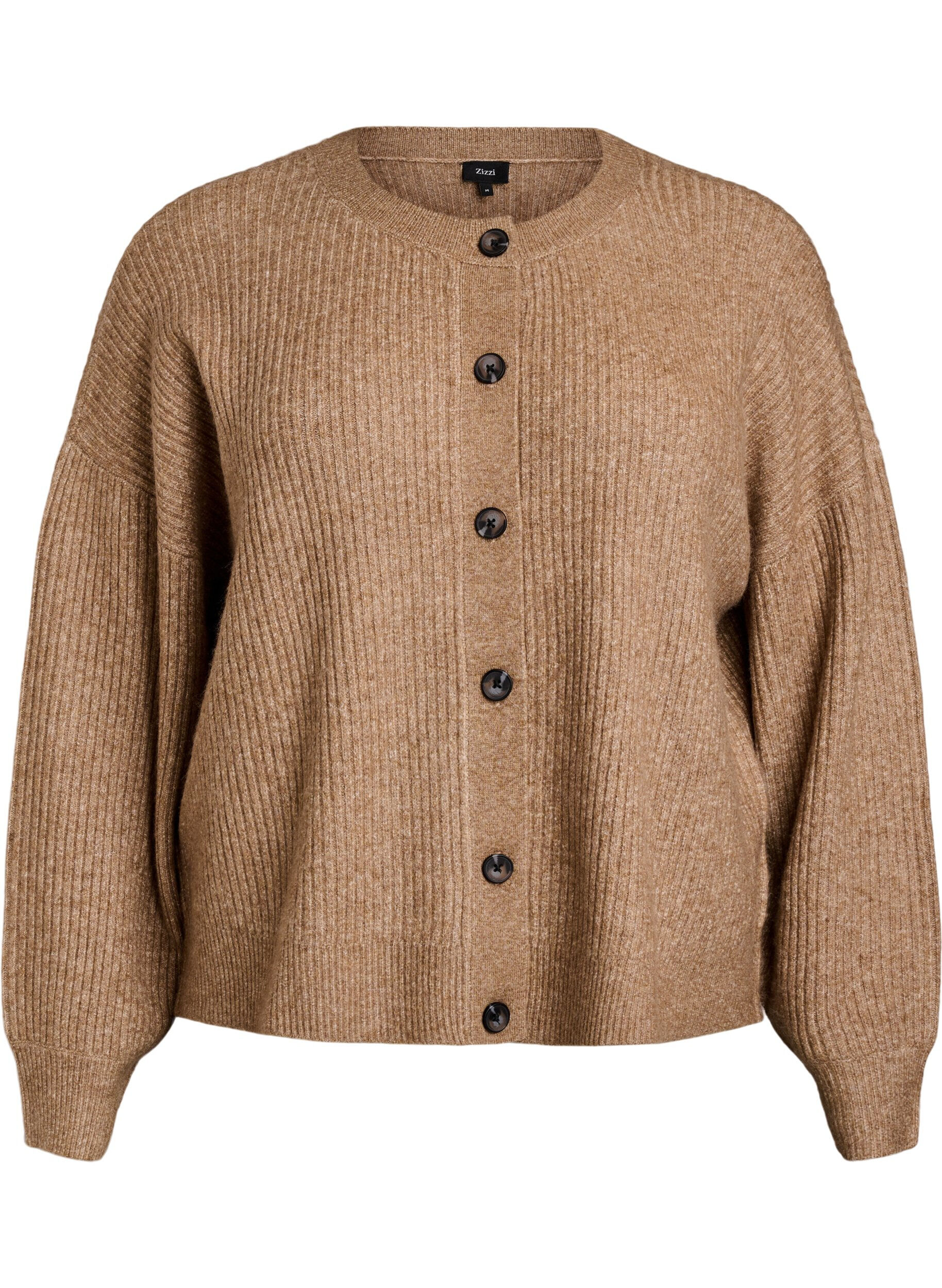 Vest van ribtricot met knopen