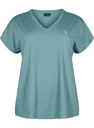 Losvallend sport T-shirt met V-hals, Groen