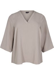 Blouse met 3/4 mouwen, Beige