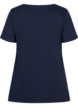 Katoenen t-shirt met korte mouwen en a-lijn, Night Sky Silv Heart, Packshot image number 1
