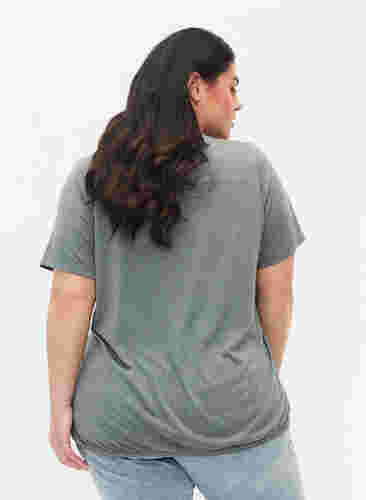 	 Gemêleerd t-shirt met elastische rand, Balsam Green Mél, Model image number 1