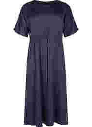 Midi-jurk met korte mouwen en verstelbare taille, Evening Blue, Packshot