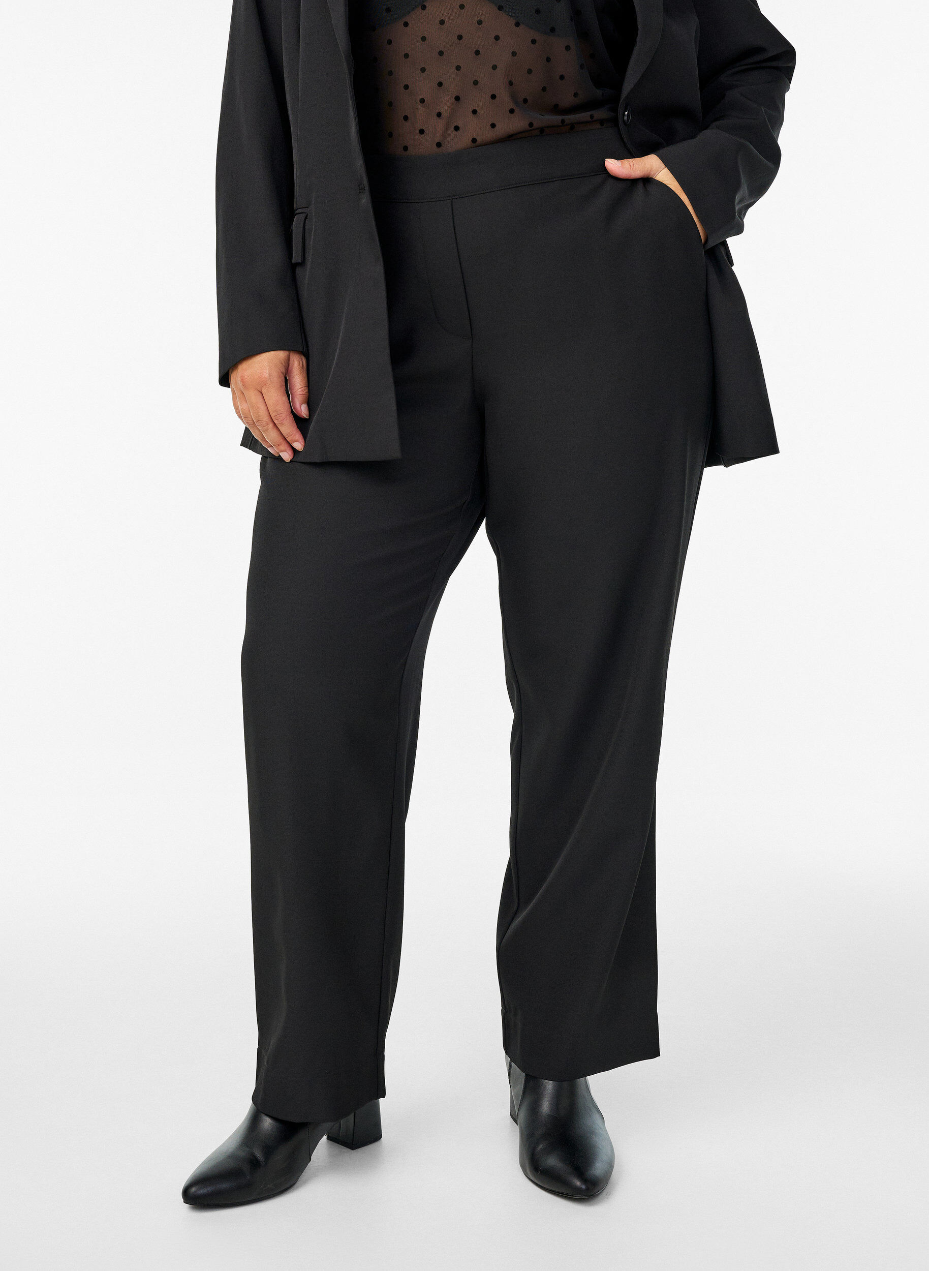 ZizziLosse broek met zakken, Zwart, Model image number 2