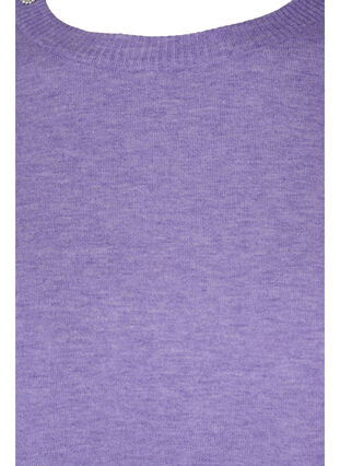 Gebreide top met ballonmouwen en rib, Paisley Purple Mel, Packshot image number 2