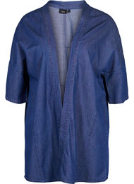 Denim kimono met 3/4 mouwen, Medium Blue Denim