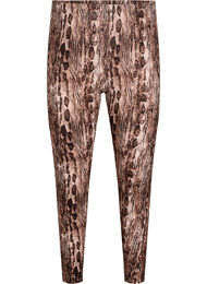 Viscose leggings met print, Bruin