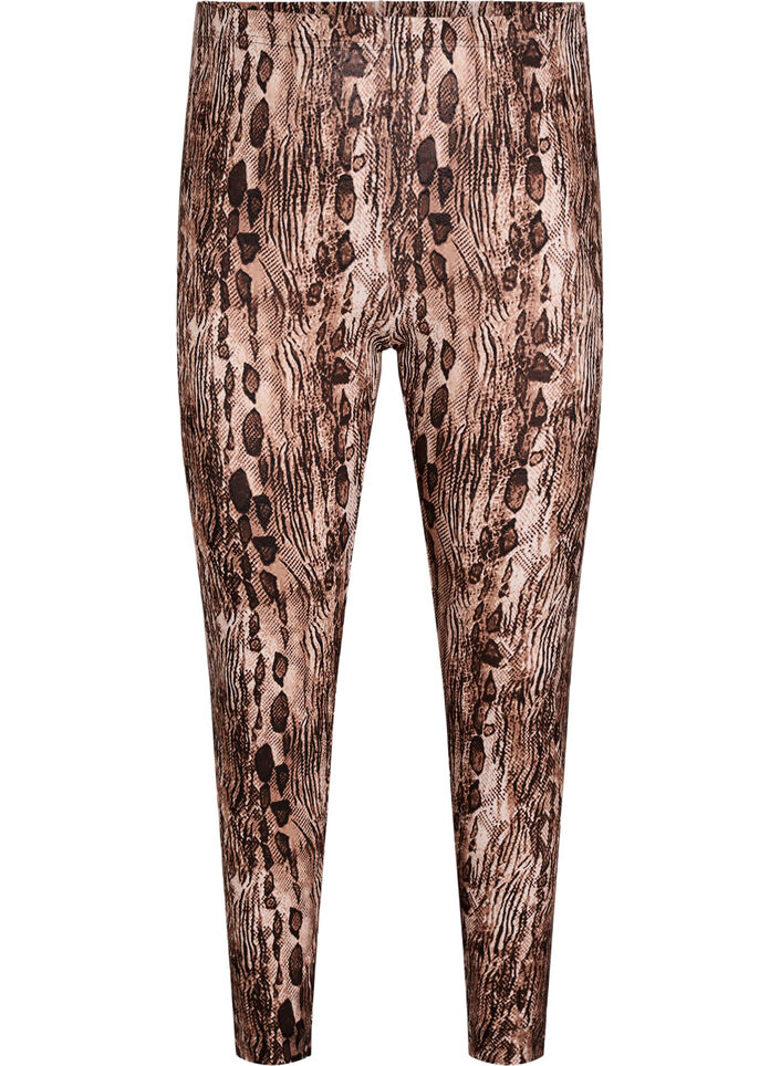 Viscose leggings met print, Bruin, Packshot image number 0