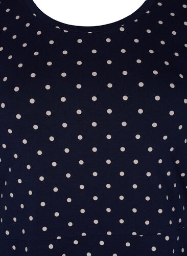 Gestippelde katoenen jurk met korte mouwen, Night Sky Dot, Packshot image number 2