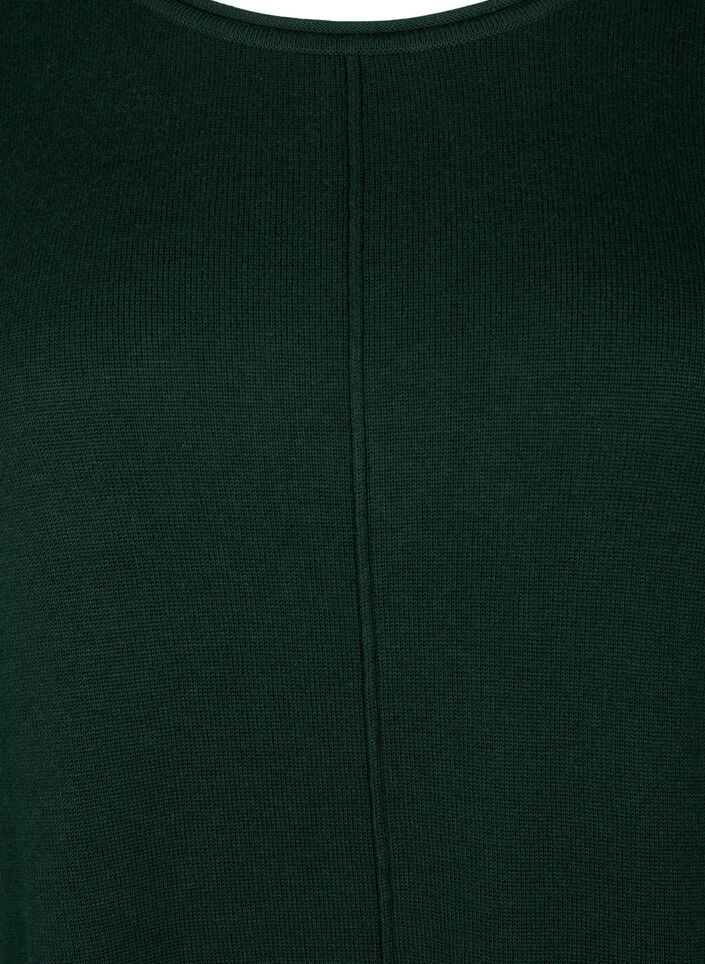 Gebreide blouse gemaakt van katoen en viscose., Groen, Packshot image number 2
