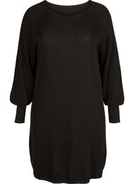 Gebreide jurk met ballonmouwen en lurex, Black w/ Lurex