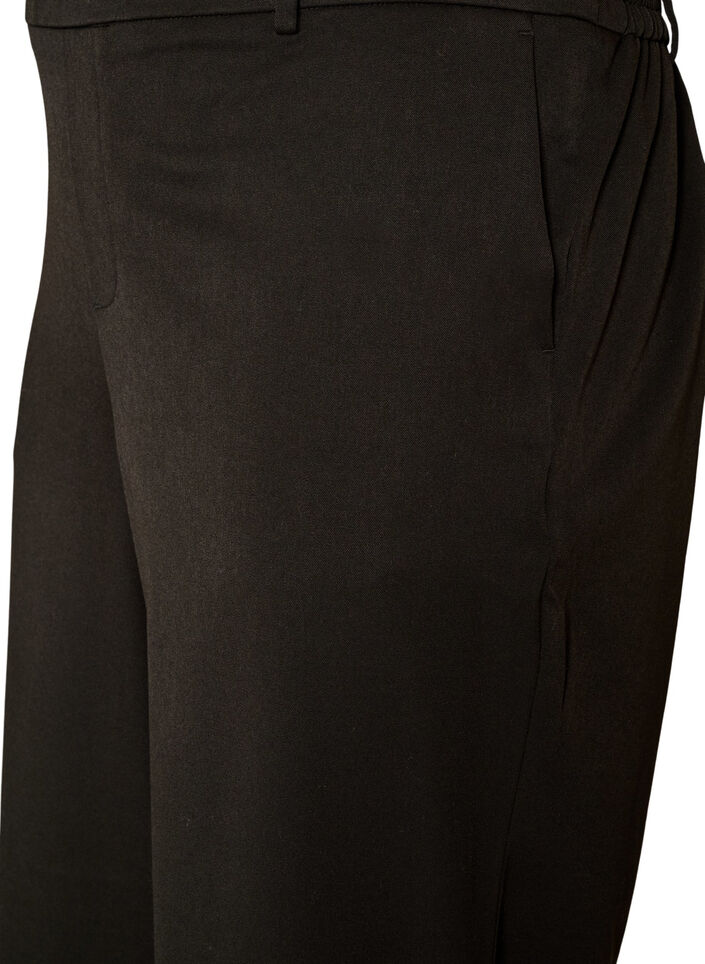 Hoogtailleerde pantalon met rechte pasvorm, Zwart, Packshot image number 2