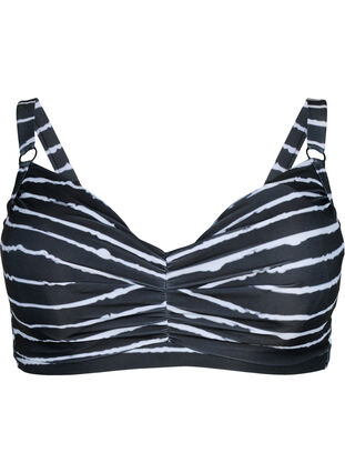 Bikini beha met opdruk en beugel, Black White Stripe, Packshot image number 0