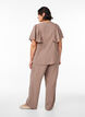 Viscose broek met hoge taille en zakken, Bruin, Model image number 1