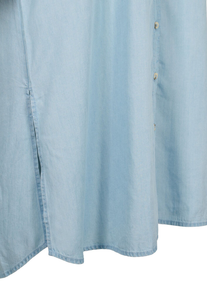 Overhemdjurk met korte mouwen van lyocell (TENCEL™), Light blue denim, Packshot image number 3