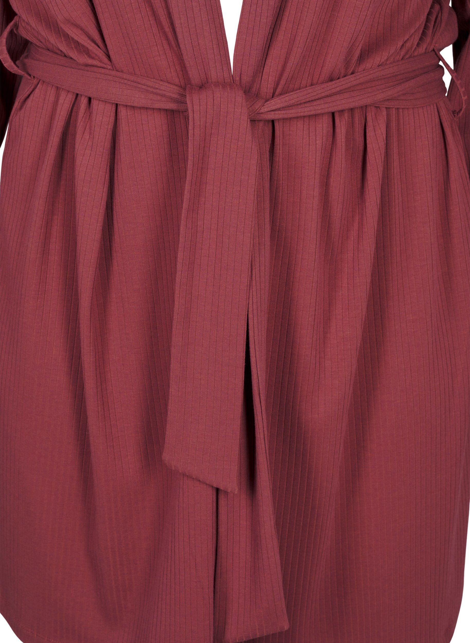 Zizzi Ochtendjas met strikceintuur, Rose Brown, Packshot image number 2