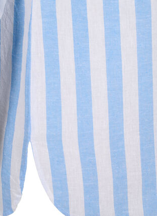 Lang shirt van linnen en katoen, Blue White Stripe, Packshot image number 3