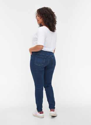 Amy jeans mer hoge taille en stretch technology , Blue denim, Model image number 1