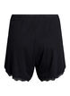 Lichte nachtshorts met ribde structuur en kanten afwerking, Zwart, Packshot image number 1