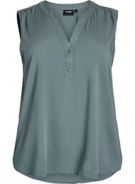 Mouwloze viscose blouse, Groen