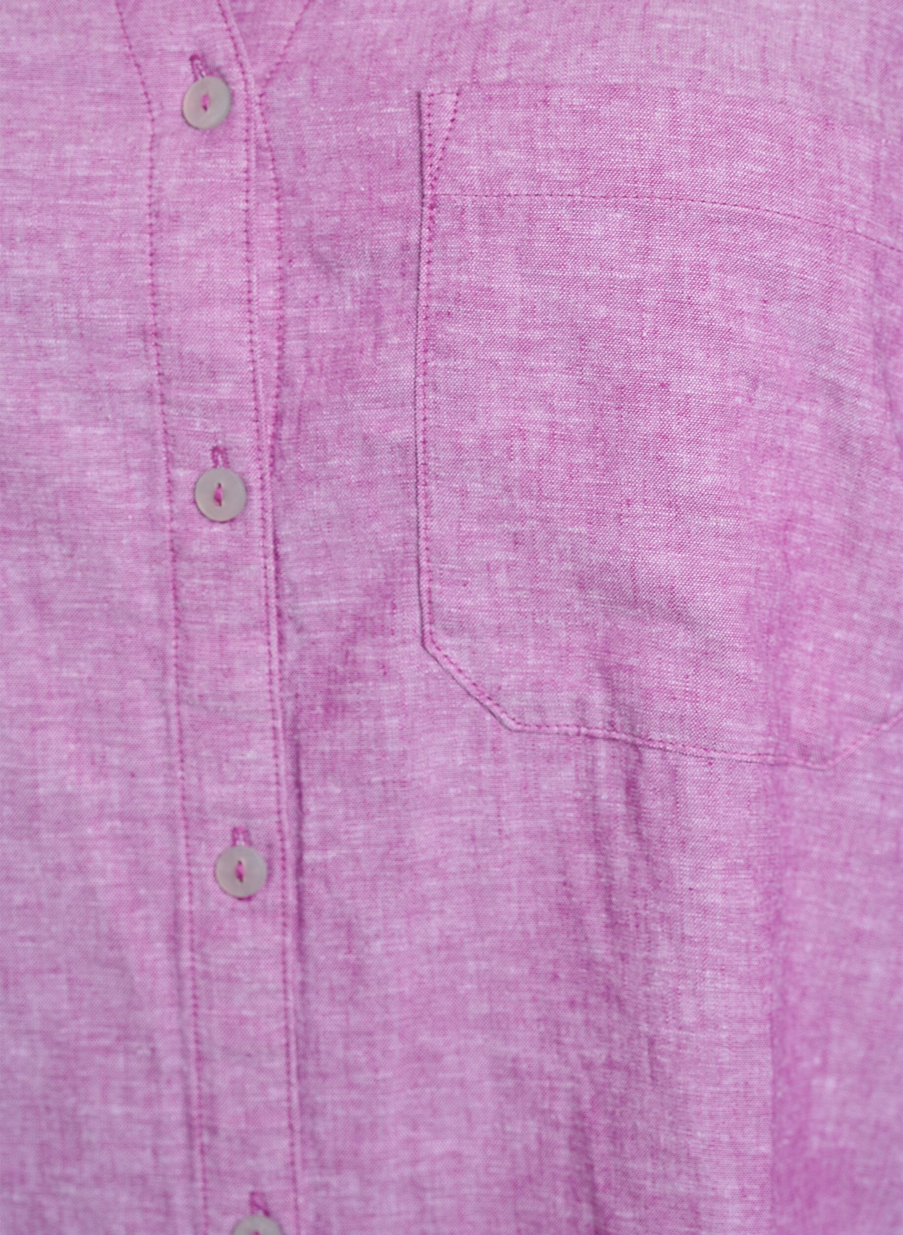 Zizzi Linnen en viscose shirt met 3/4 mouwen, Paars, Packshot image number 2