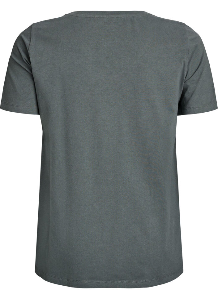 Basic t-shirt in effen kleur met katoen, Groen, Packshot image number 1