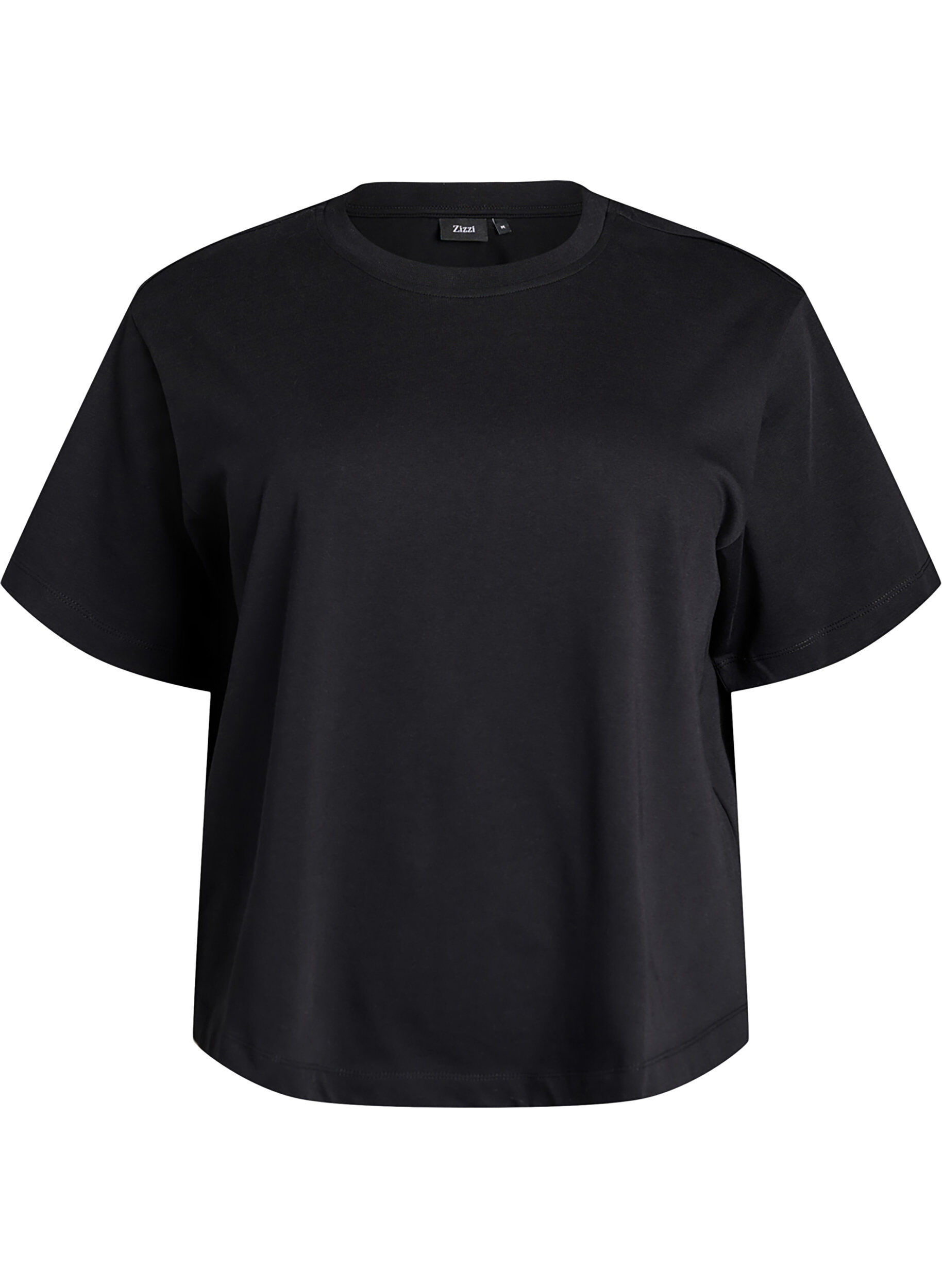 ZizziBoxy katoenen T-shirt, Zwart, Packshot image number 0