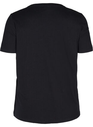 T-shirt in biologisch katoen met klinknagels , Black, Packshot image number 1