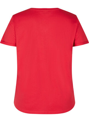 Katoenen sport t-shirt met print, Haute Red, Packshot image number 1