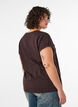 T-shirt met decoratieve print aan de voorkant, Bruin, Model image number 2