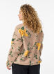 Floral fleecejack met een hoogsluitende kraag en ritssluiting, Beige, Model image number 2