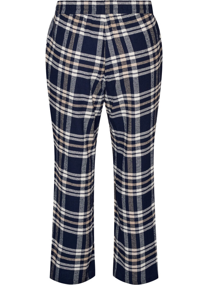Geruite katoenen pyjamabroek, Blauw, Packshot image number 1