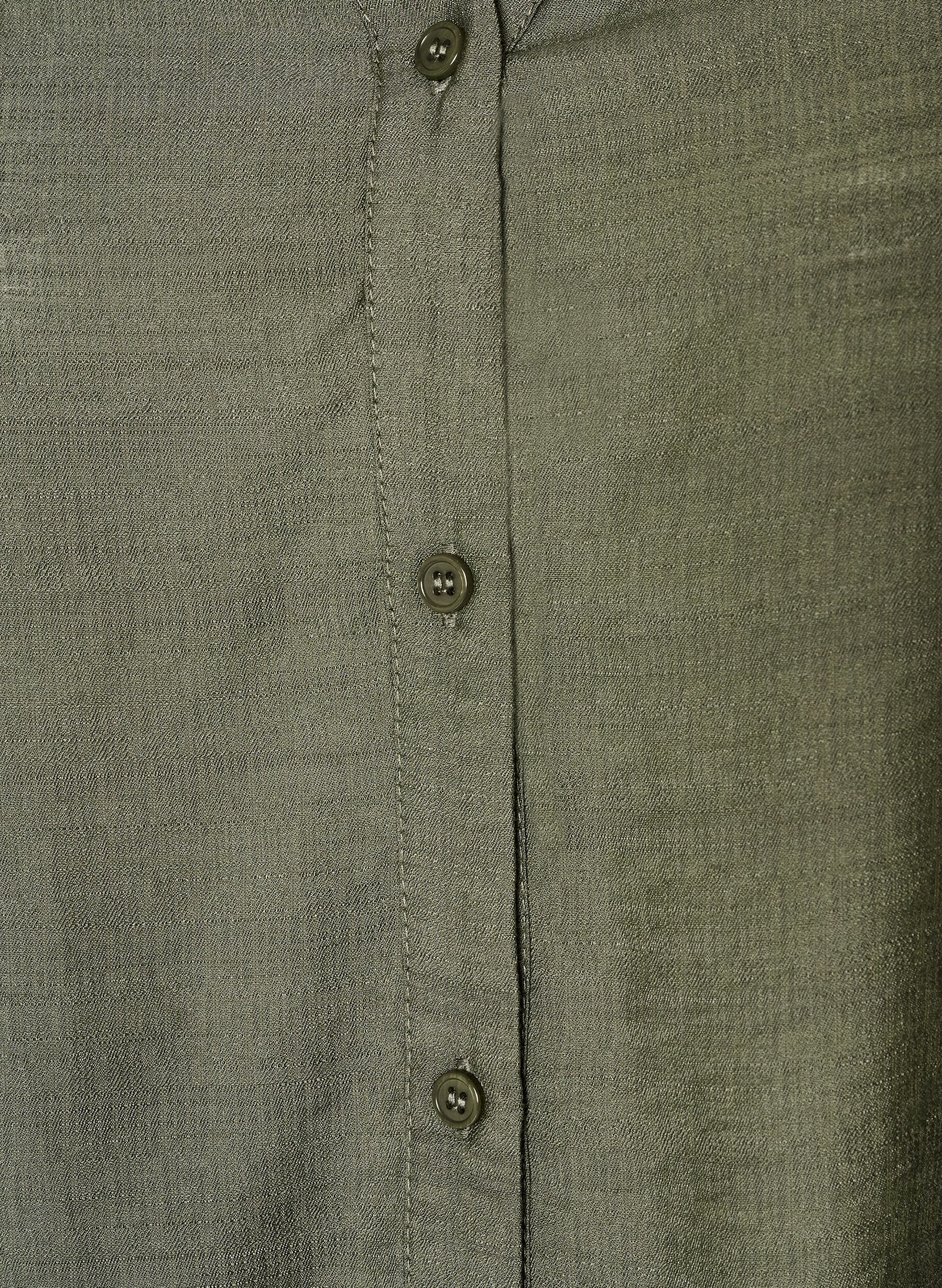 ZizziViscose shirt met geborduurde mouwen, Groen, Packshot image number 2