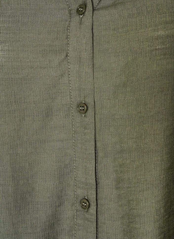 Viscose shirt met geborduurde mouwen, Groen, Packshot image number 2