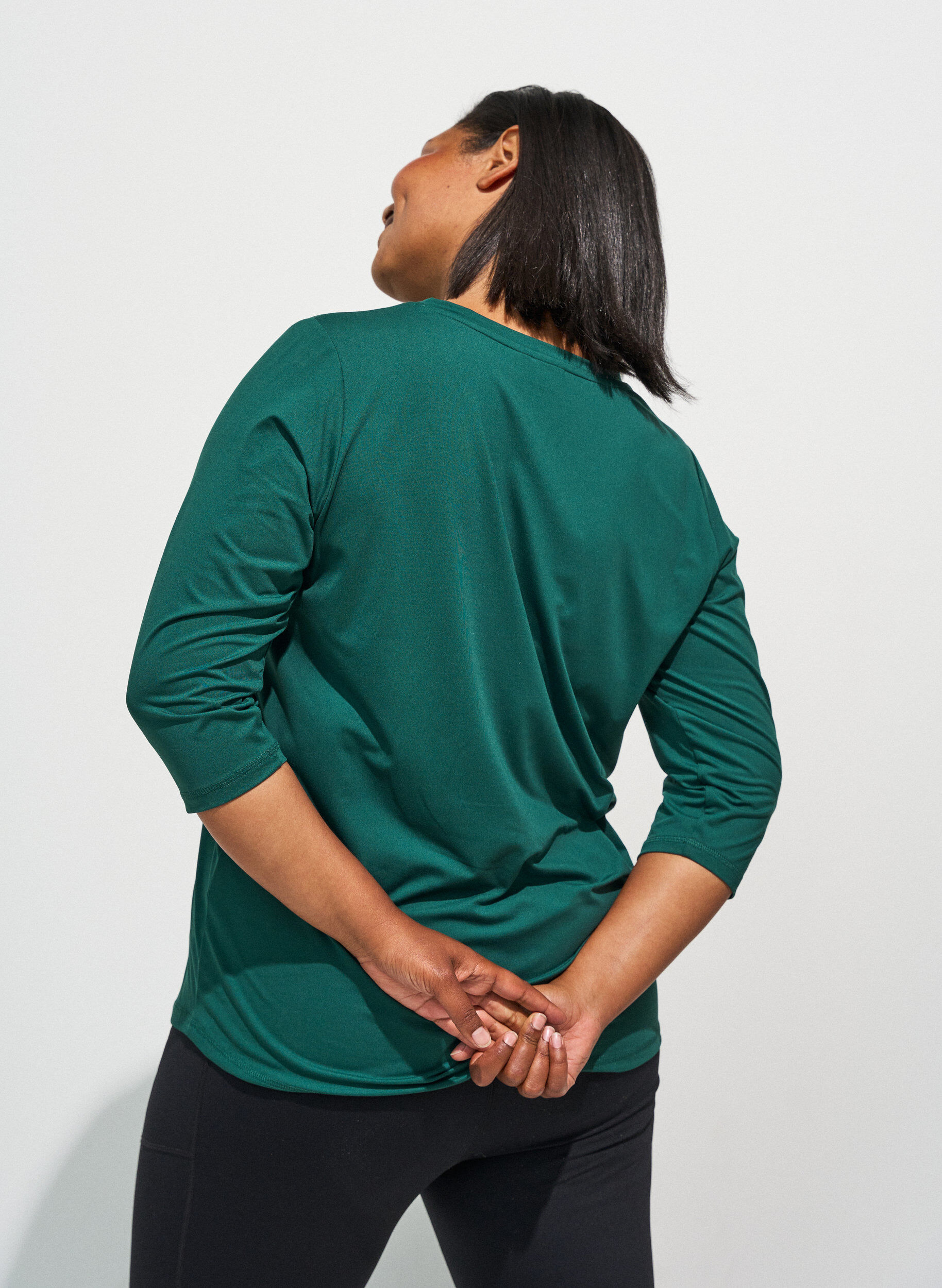 ZizziSporttop met 3/4 mouwen, Groen, Model image number 2
