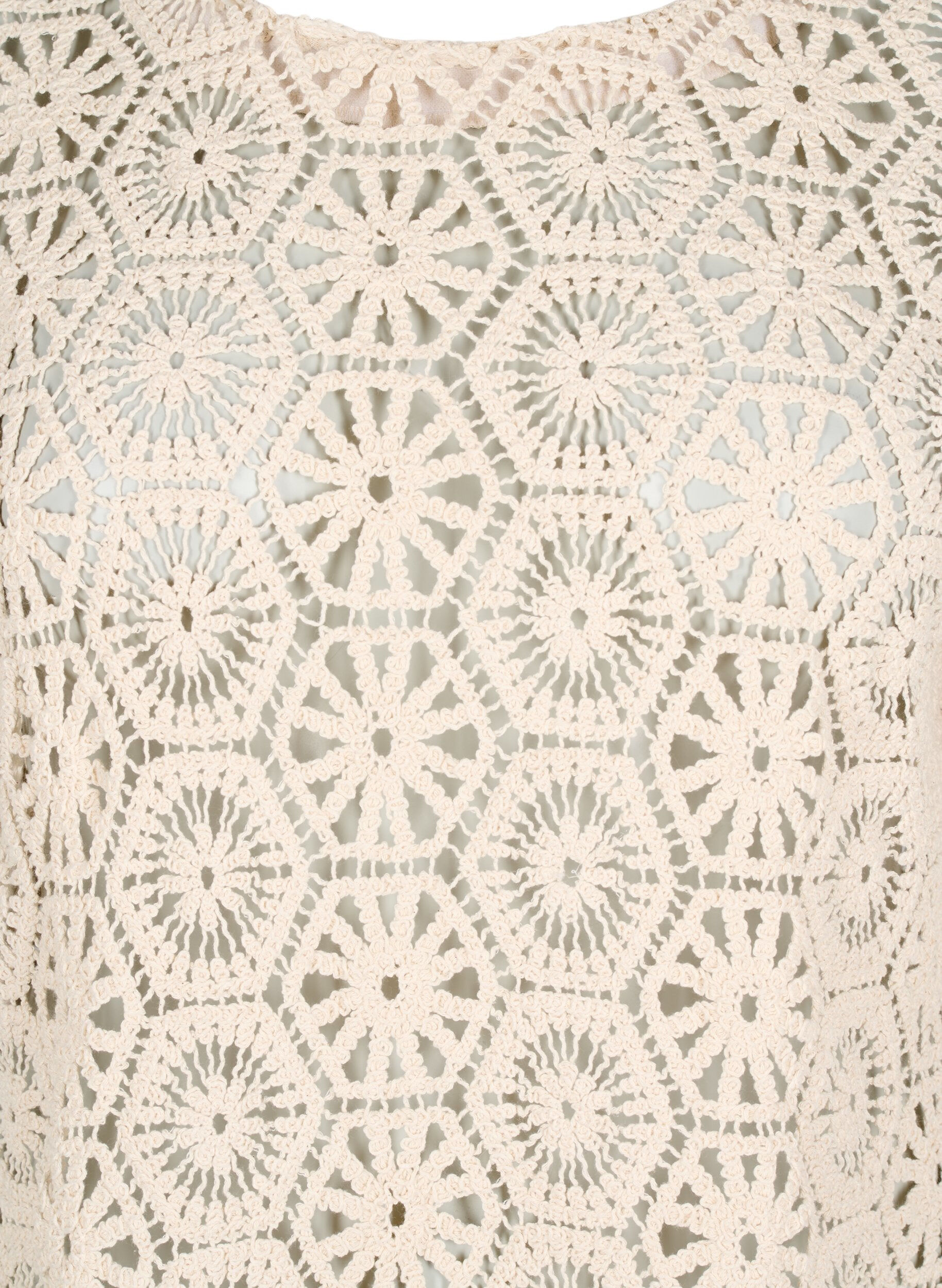 Zizzi Haakblouse met korte mouwen, Beige, Packshot image number 2