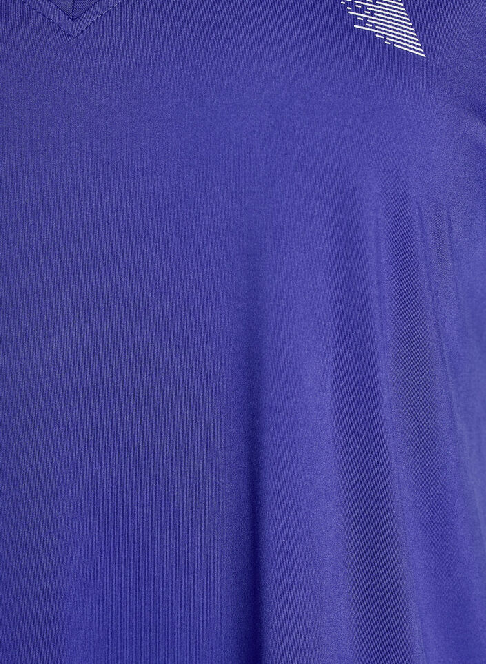 Losvallend trainings-T-shirt met V-hals, Paars, Packshot image number 2