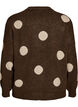 Gebreide blouse met een stippenpatroon, Bruin, Packshot image number 1