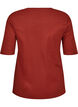 Geribde jersey blouse met korte mouwen, Rood, Packshot image number 1