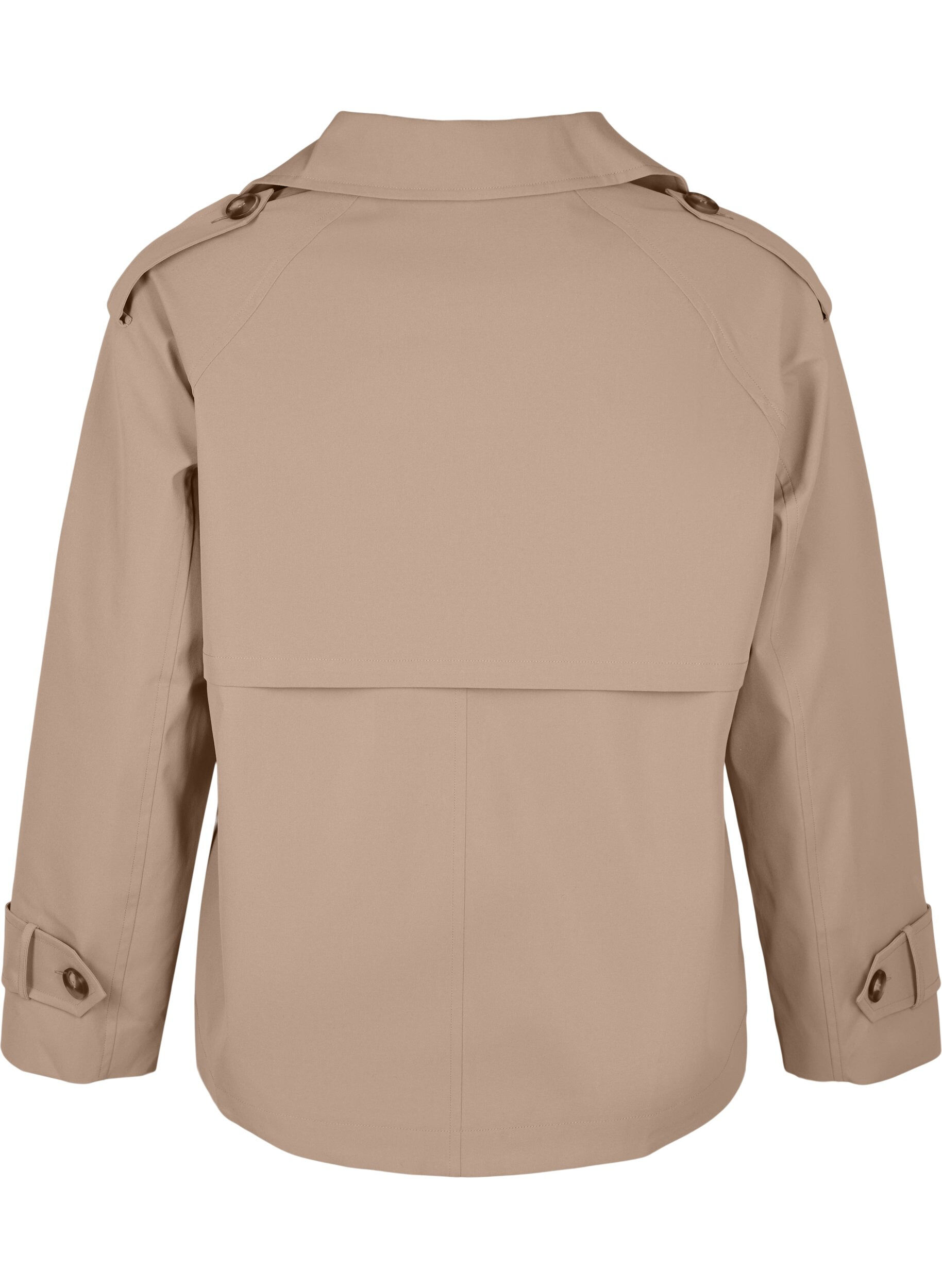 Zizzi Korte trenchcoat met klassieke details, Grijs, Packshot image number 1
