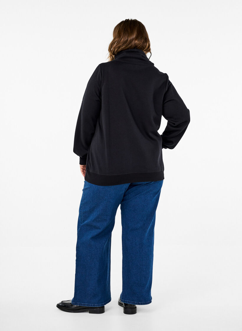 Jeans met wijde pijpen, Blauw, Model image number 1