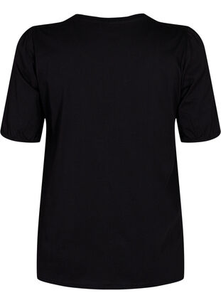 Katoenen t-shirt met 2/4 mouwen, Black, Packshot image number 1