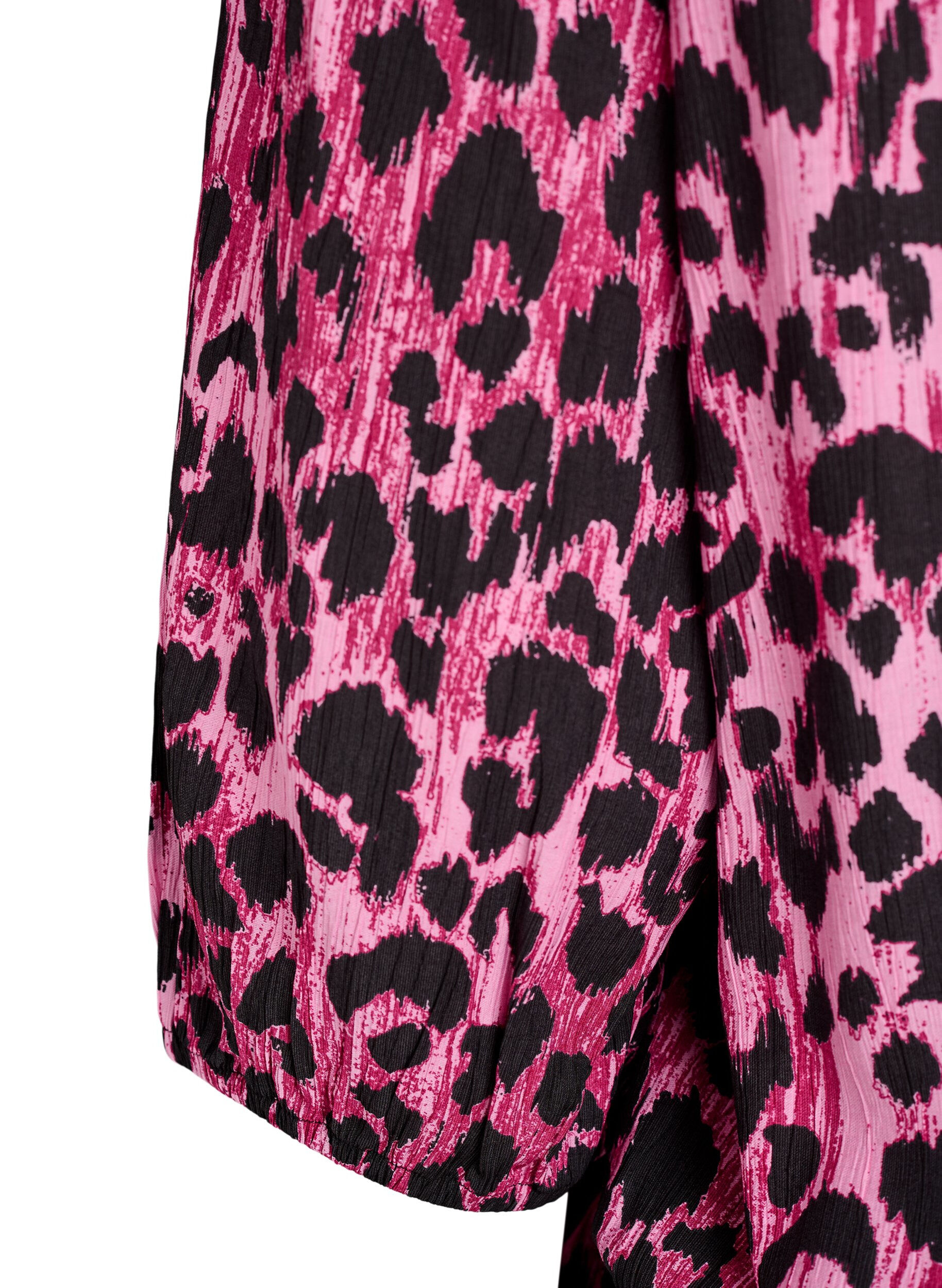 Zizzi Viscose blouse met 3/4 mouwen en balloneffect, Roze, Packshot image number 3
