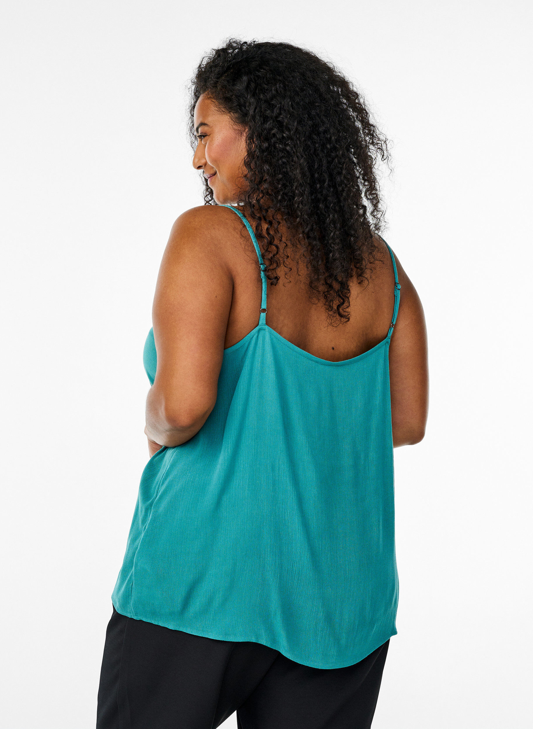 ZizziStrap top in viscose, Blauw, Model image number 2