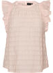 Blouse met textuur en ruches zonder mouwen, Roze, Packshot image number 0