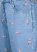 Denimshorts met geborduurde bloemen, Blauw, Packshot image number 2