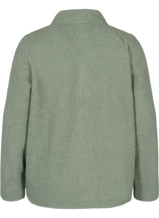 Korte teddy jas met zakken, Agave Green, Packshot image number 1