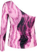 One-shoulder blouse met print, Raspberry Rose AOP, Packshot image number 1