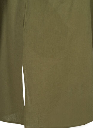 Jurk met korte mouwen van katoenmix met linnen, Ivy Green, Packshot image number 3