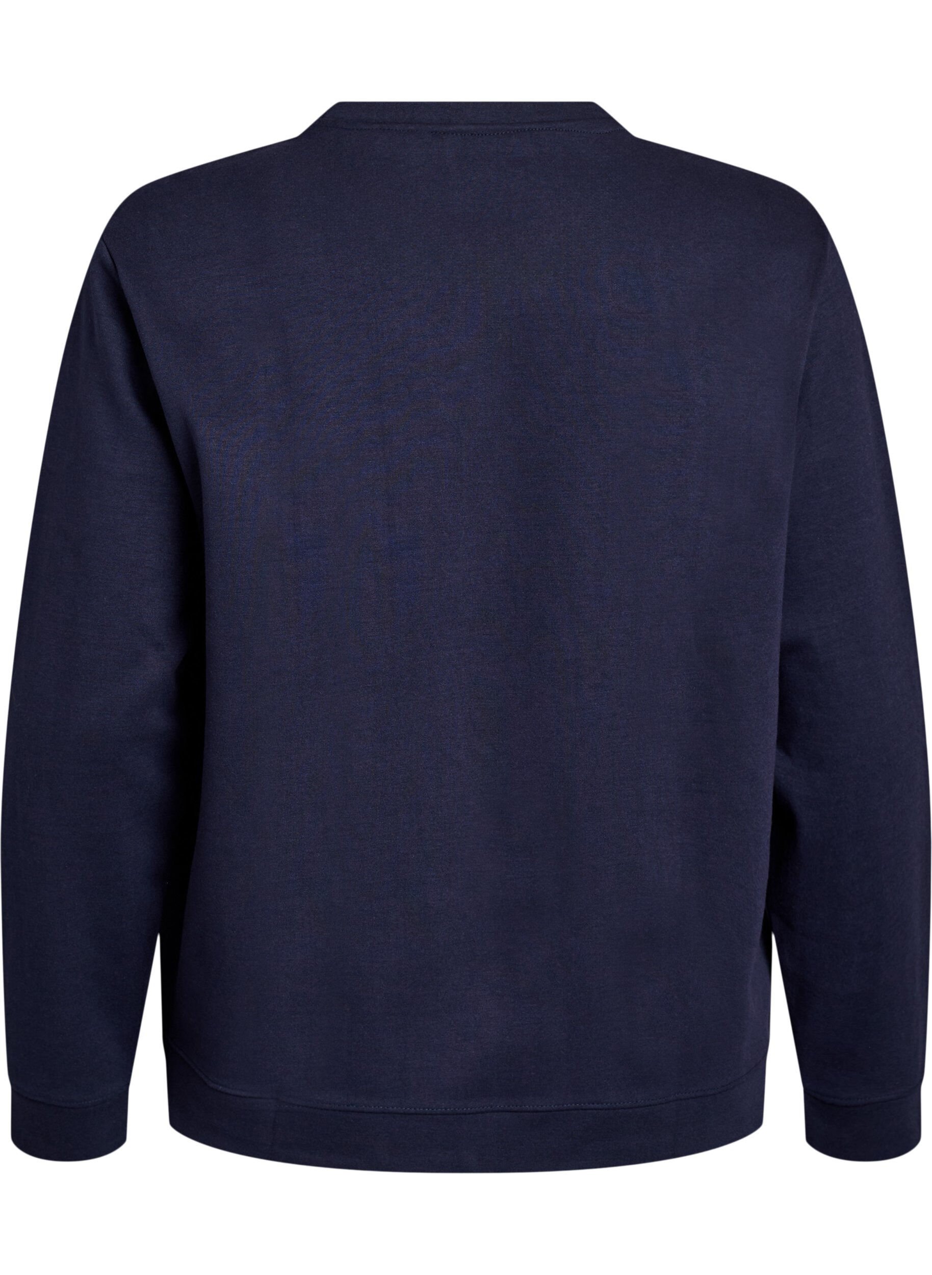 Zizzi Sweatshirt met ronde hals, Blauw, Packshot image number 1