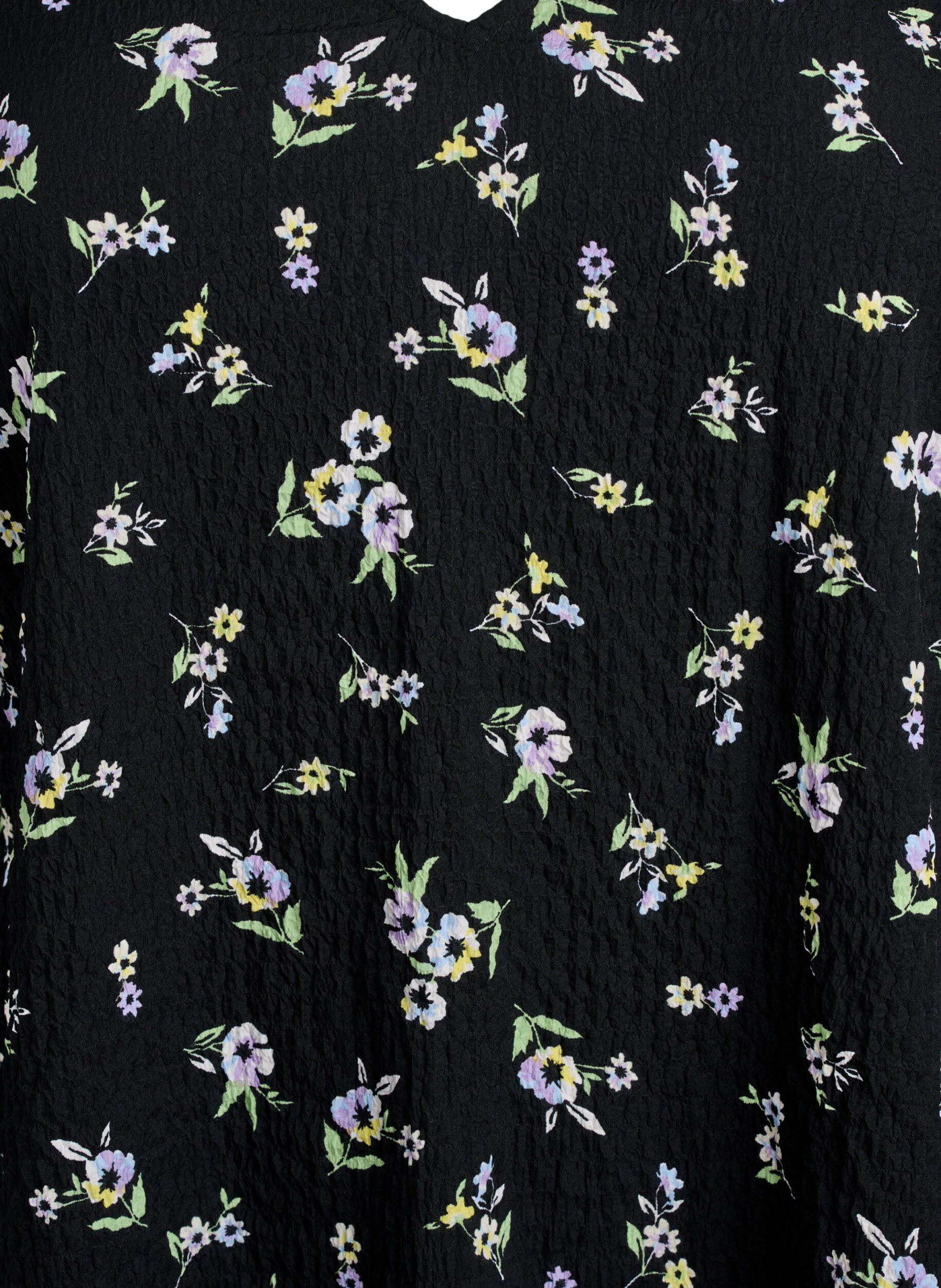 Zizzi FLASH - Jurk met korte mouwen en een V-hals, Zwart, Packshot image number 2